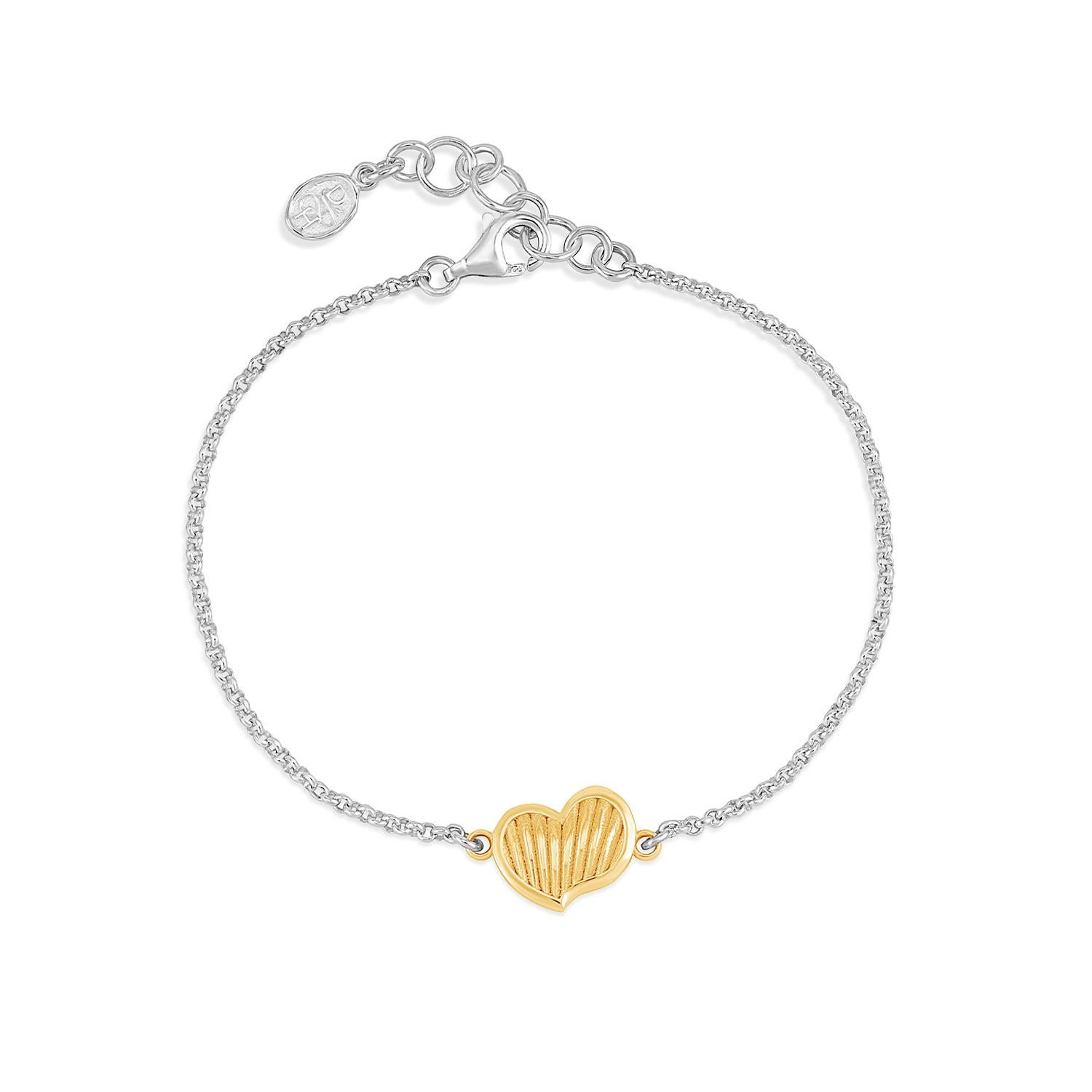 Bracciale a catena con cuore Humbug in argento 925 in vendita 2