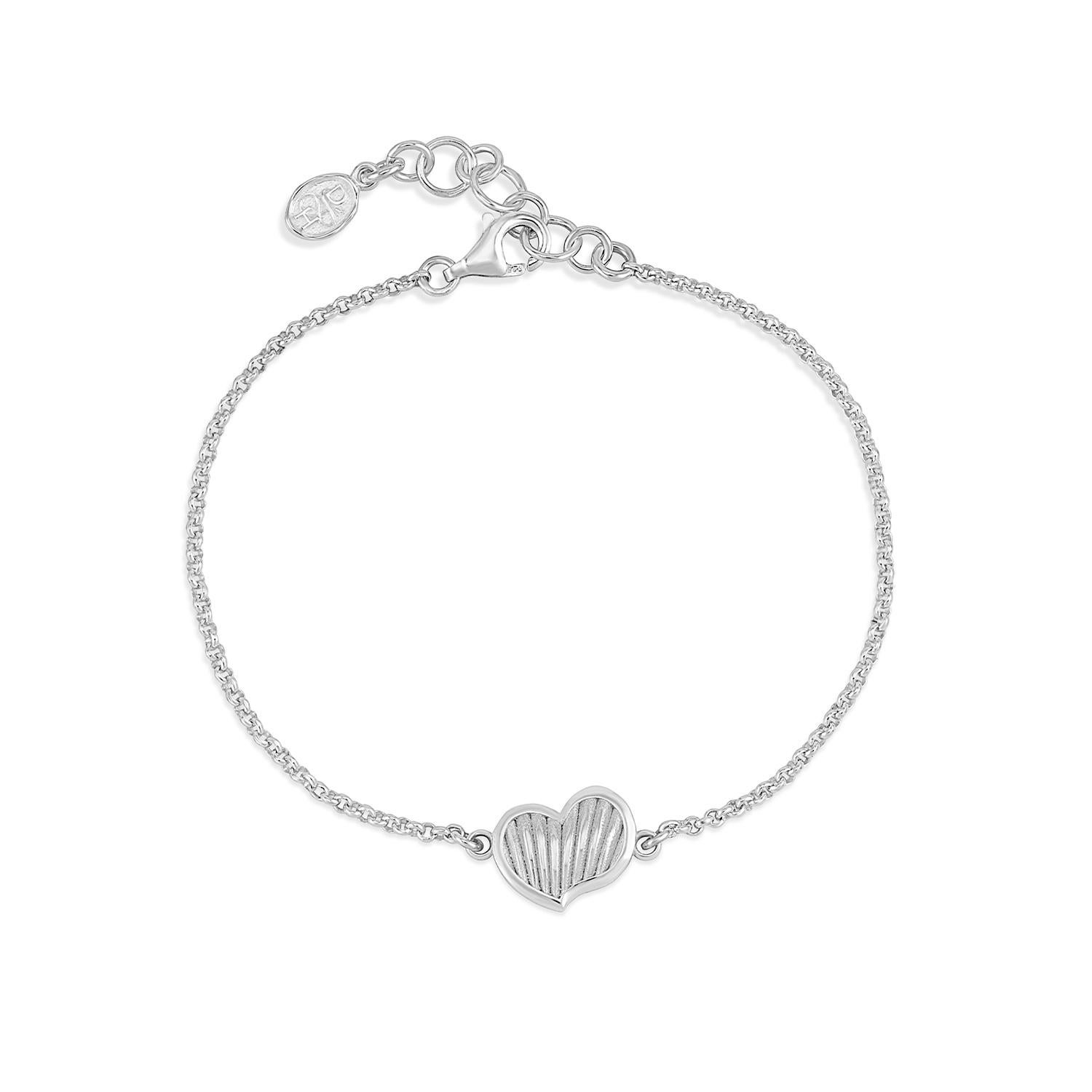 Bracelet en chaîne en forme de coeur en argent sterling et Vermeil en vente 2