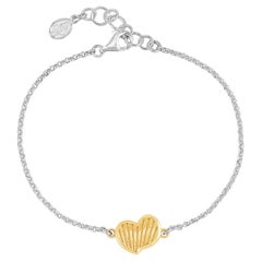 Humbug Heart Chain Bracelet In Sterling Silver & Vermeil