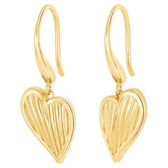 Humbug Heart Drop Earrings In Gold Vermeil