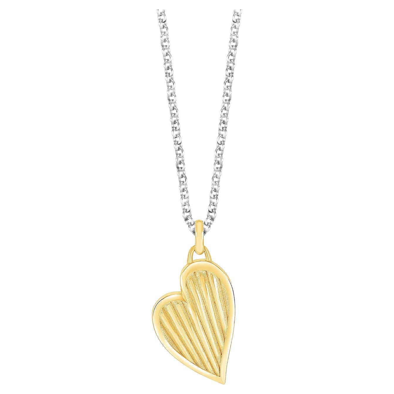 Ciondolo a cuore Humbug in argento sterling e oro vermeil