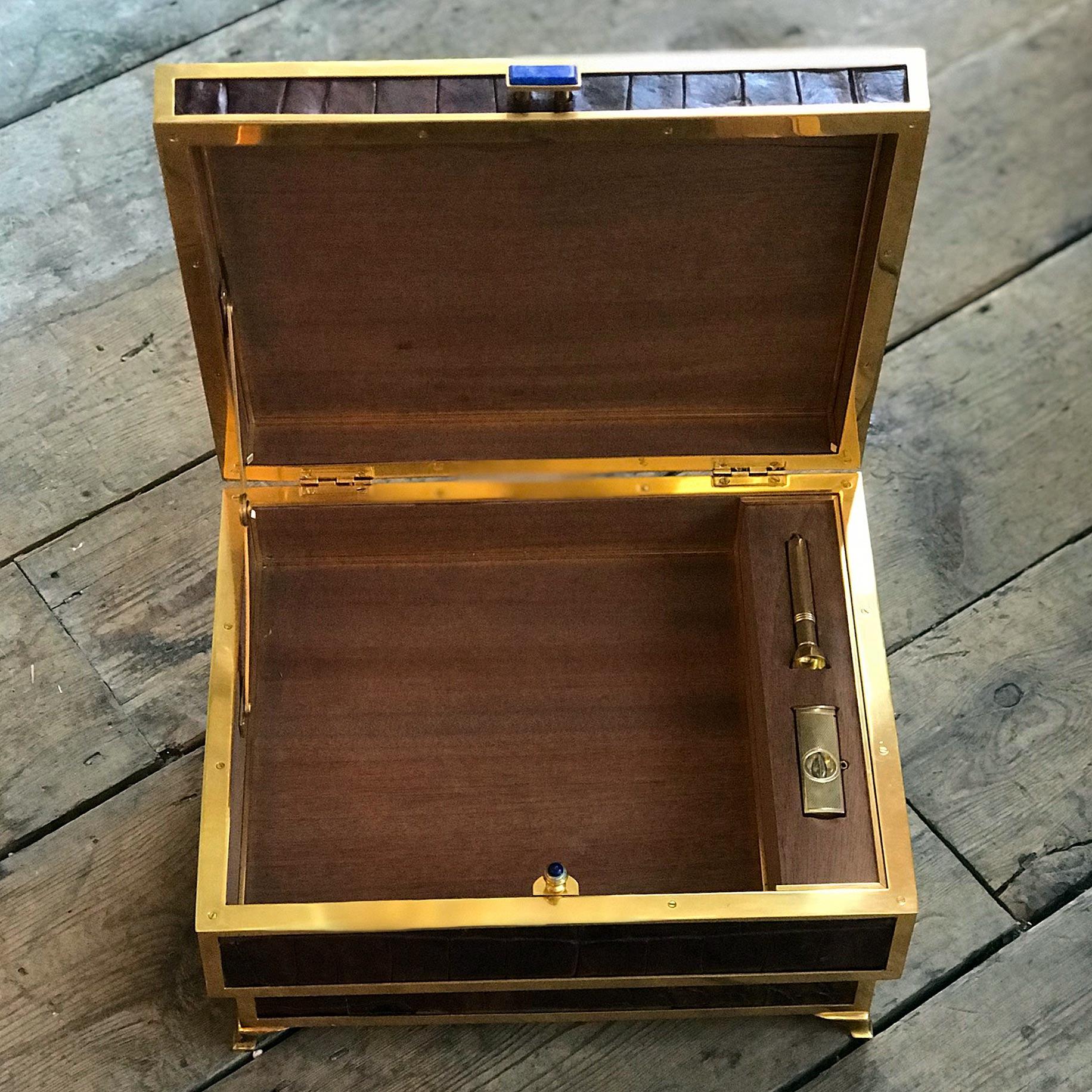 Gilt Humidor with Secret Compartment by Glynn Lockett For Sale