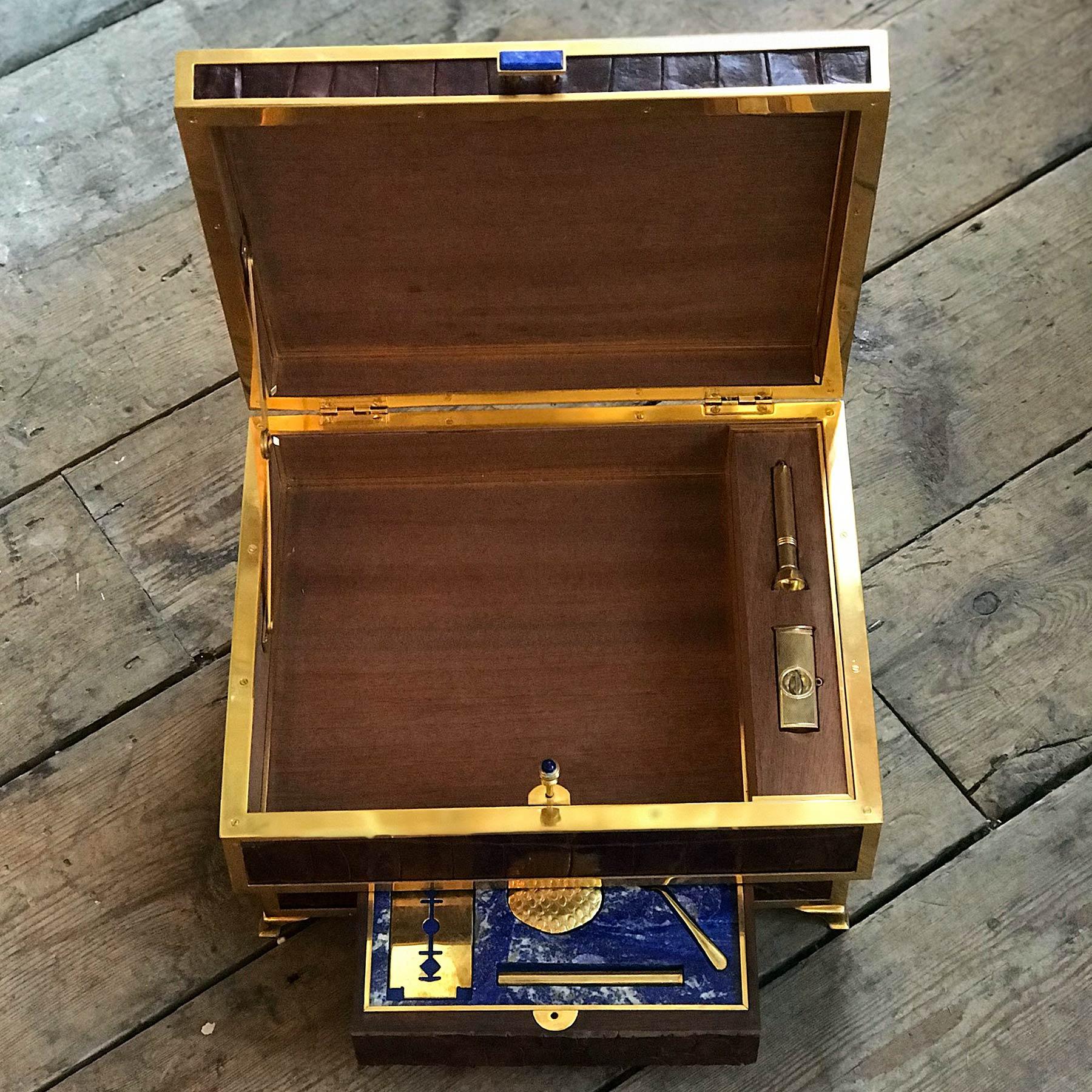 Metal Humidor with Secret Compartment by Glynn Lockett For Sale
