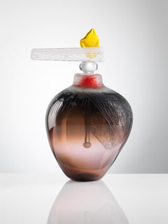 Jarrón de vidrio soplado Colibrí Hecho a mano por Juli Bolaños-durman