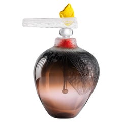 Hummingbird Blown Glass Vase Handmade by Juli Bolaños-durman