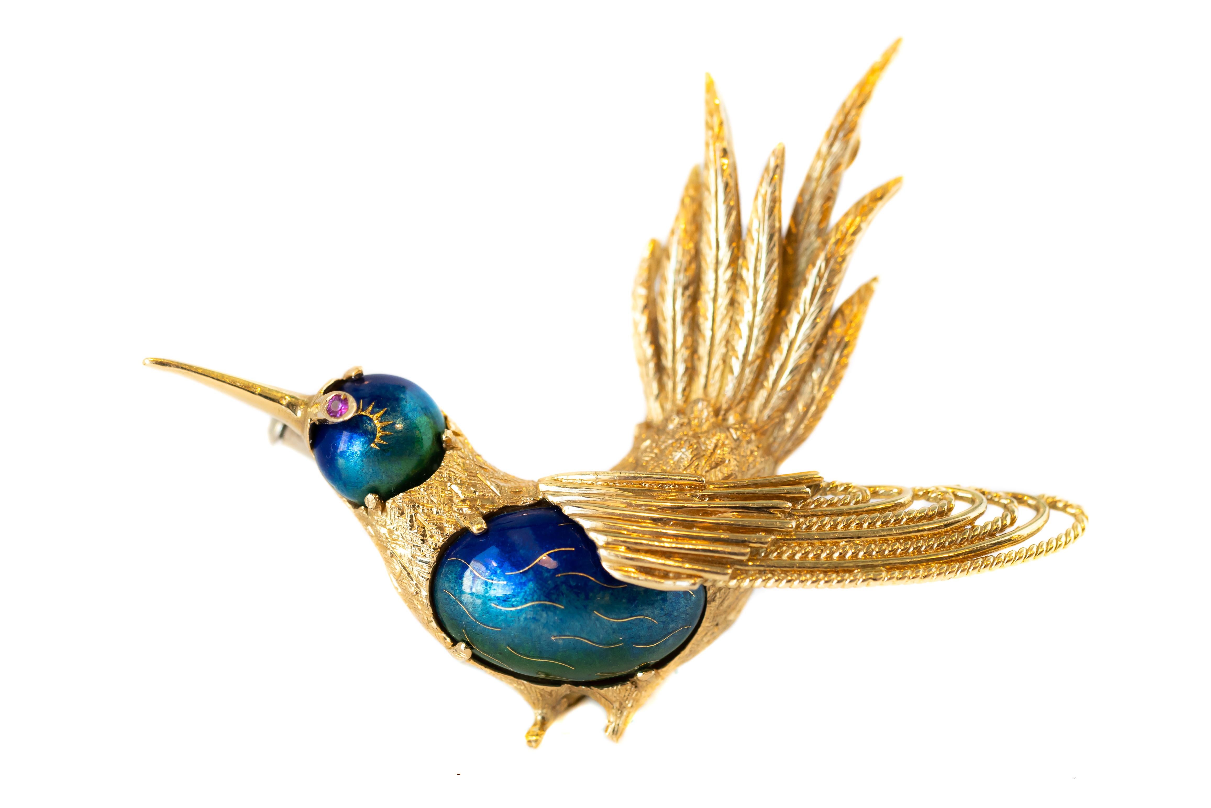 gold hummingbird pendant