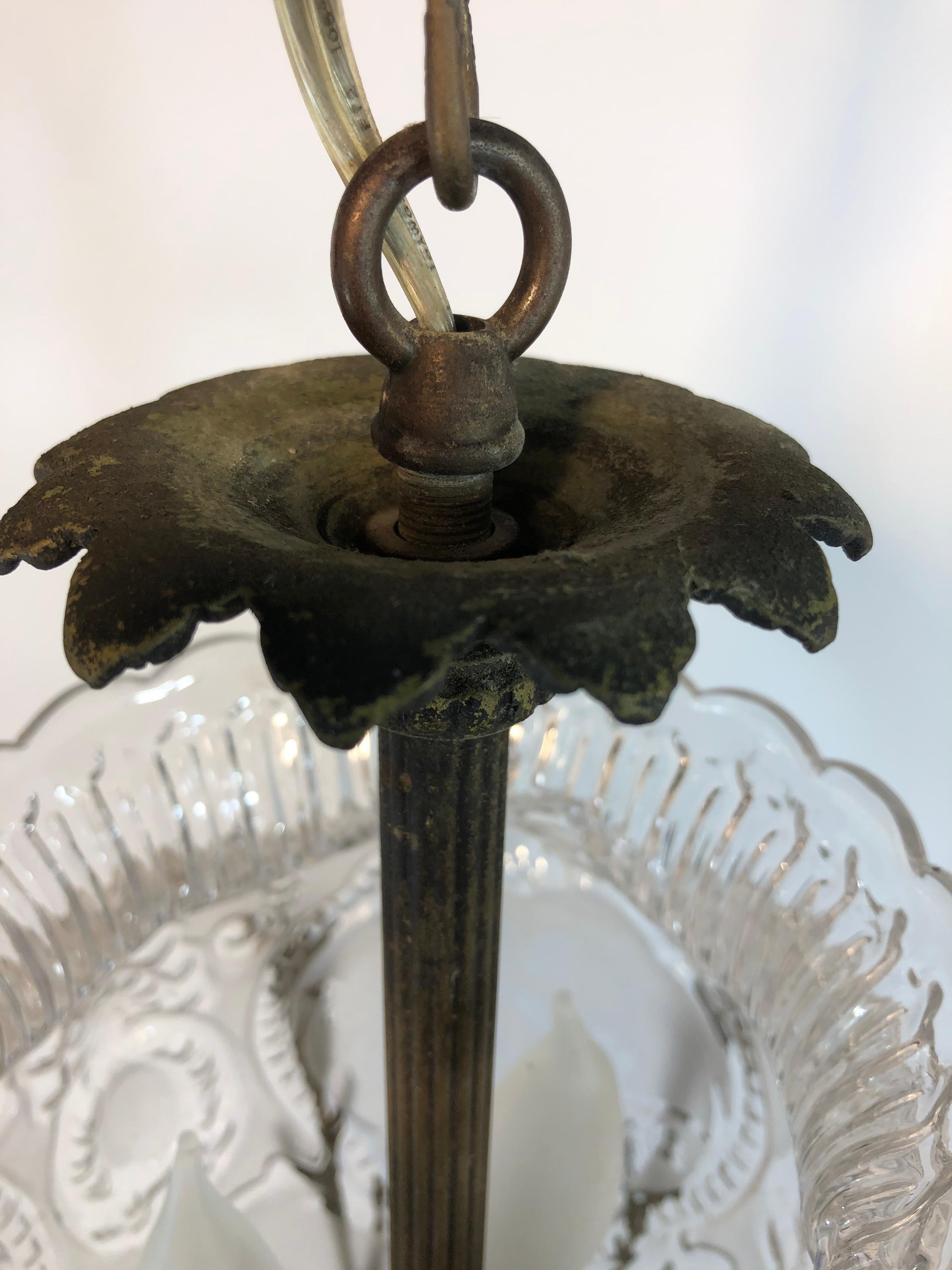 Hummingbird Chandelier of Bronze and Glass 8