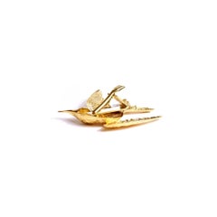 24K Gold-Plated Hummingbird Clip in Brass by Mordekai