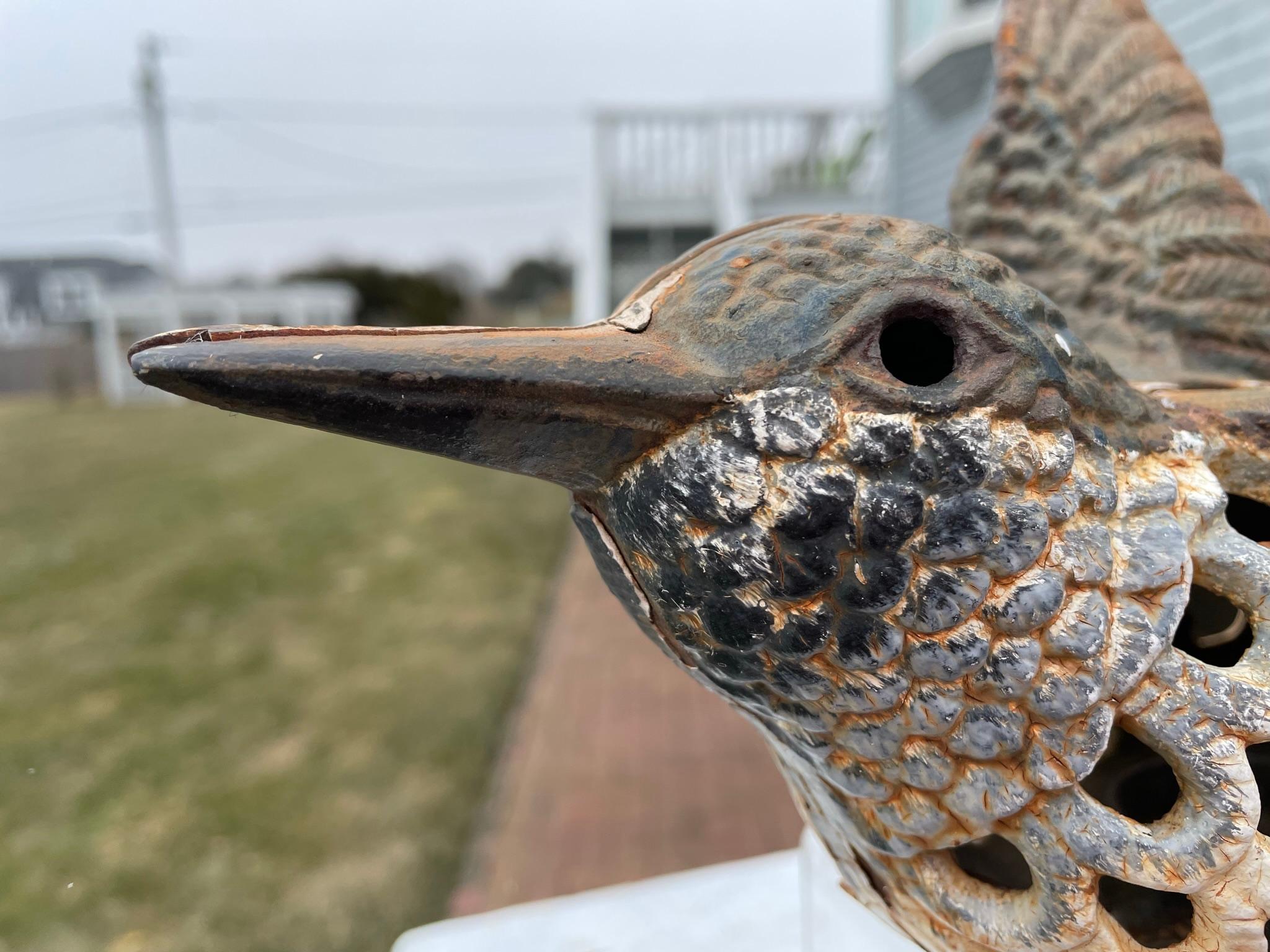 20th Century Hummingbird Handpainted Garden Lighting Lantern