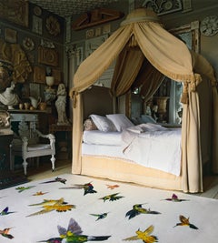 Hummingbird Ivory Handwoven 10x8 Rug in Silk by Alexander McQueen
