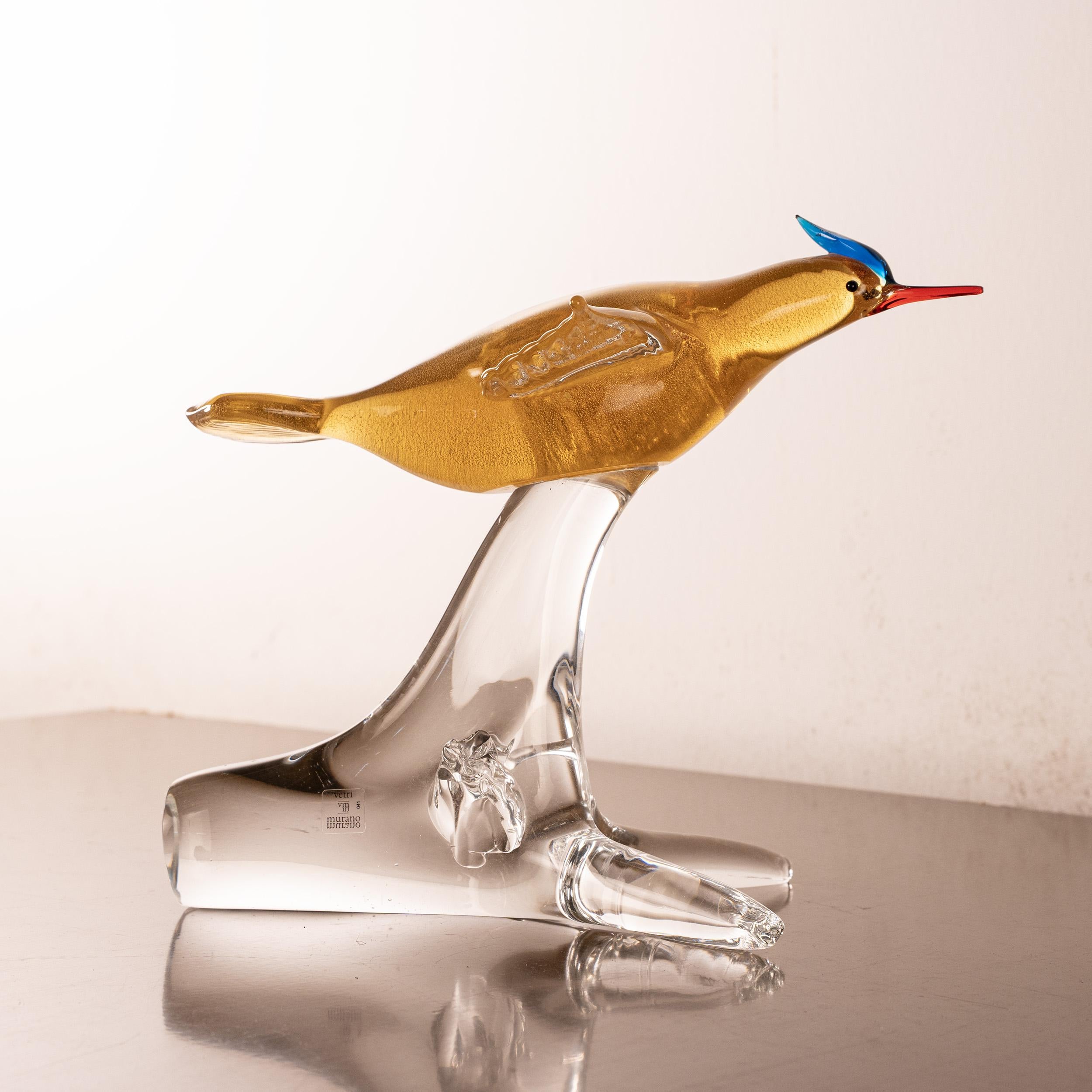Hummingbird Sculpture in Amber Murano glass with Crystal base, Italy in stock
Ideal for collectors, unique occasion to find such a rich range of original Murano glass!

Dimensions: L 26 cm x H 22 cm x D 19 cm ( L 10.2