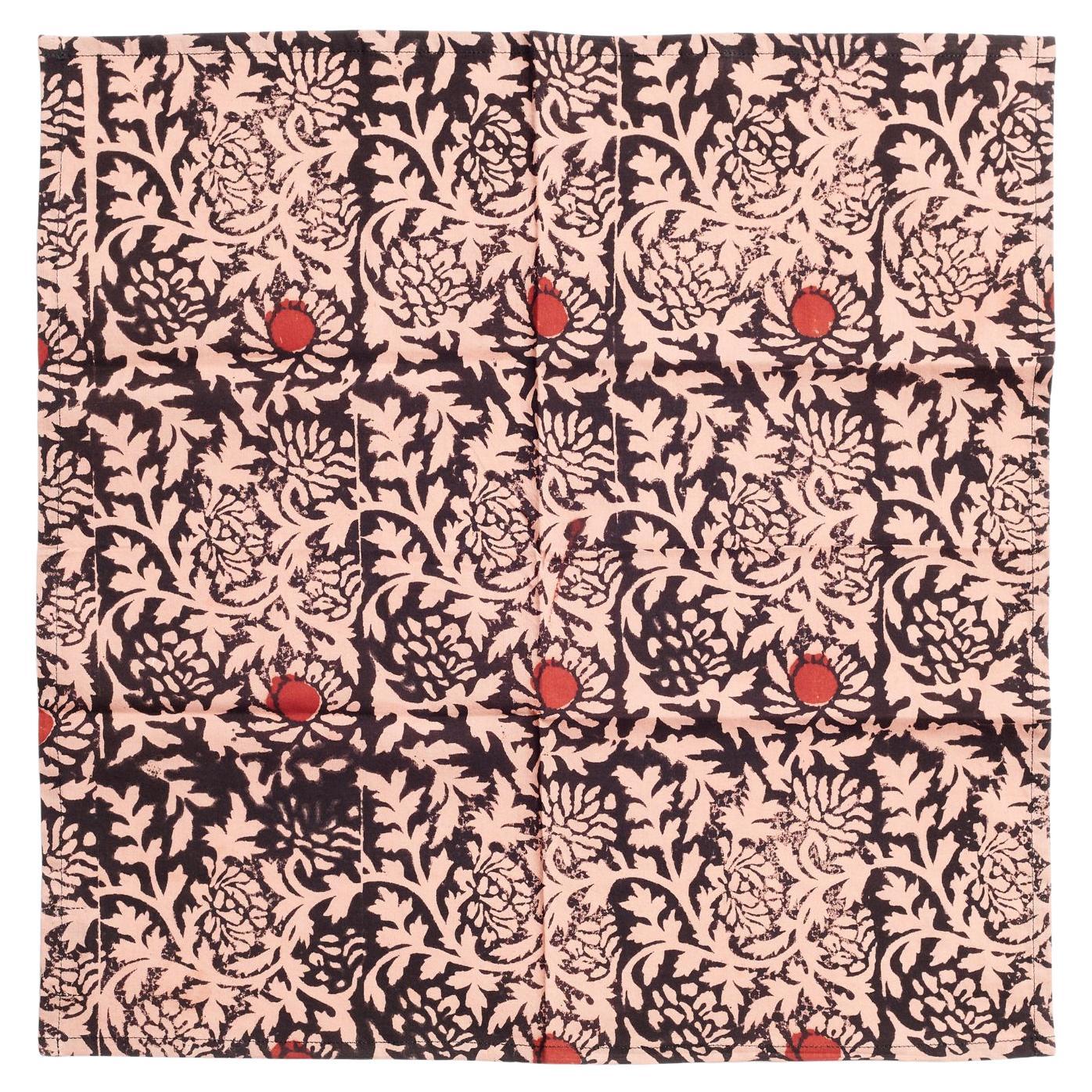 Hummus Floral Cotton Table Napkin, Handcrafted By Artisans ( set of 4 Napkin )