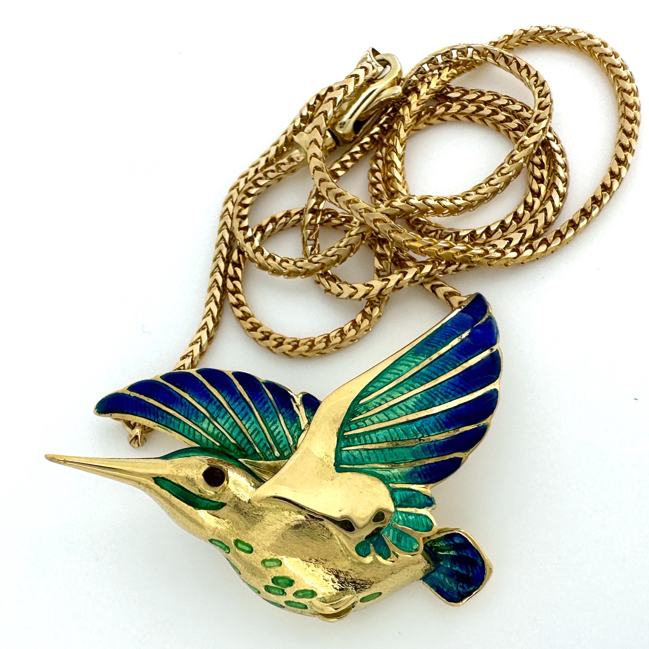 rose gold hummingbird necklace