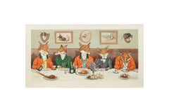 Humorous Fox Hunting Print, Mr. Fox's Hunt Breakfast on Xmas Day