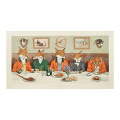Humorous Fox Hunting Print, Mr. Fox's Hunt Breakfast on Xmas Day
