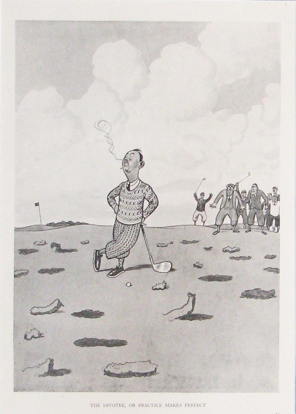 Art Deco Humorous Golf Print by H M Bateman For Sale