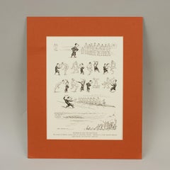 Humorous Rowing Print, Mesmerism and the Boat Race by H M Bateman