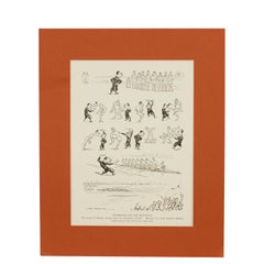 Humorous Rowing Print, Mesmerism and the Boat Race by H M Bateman