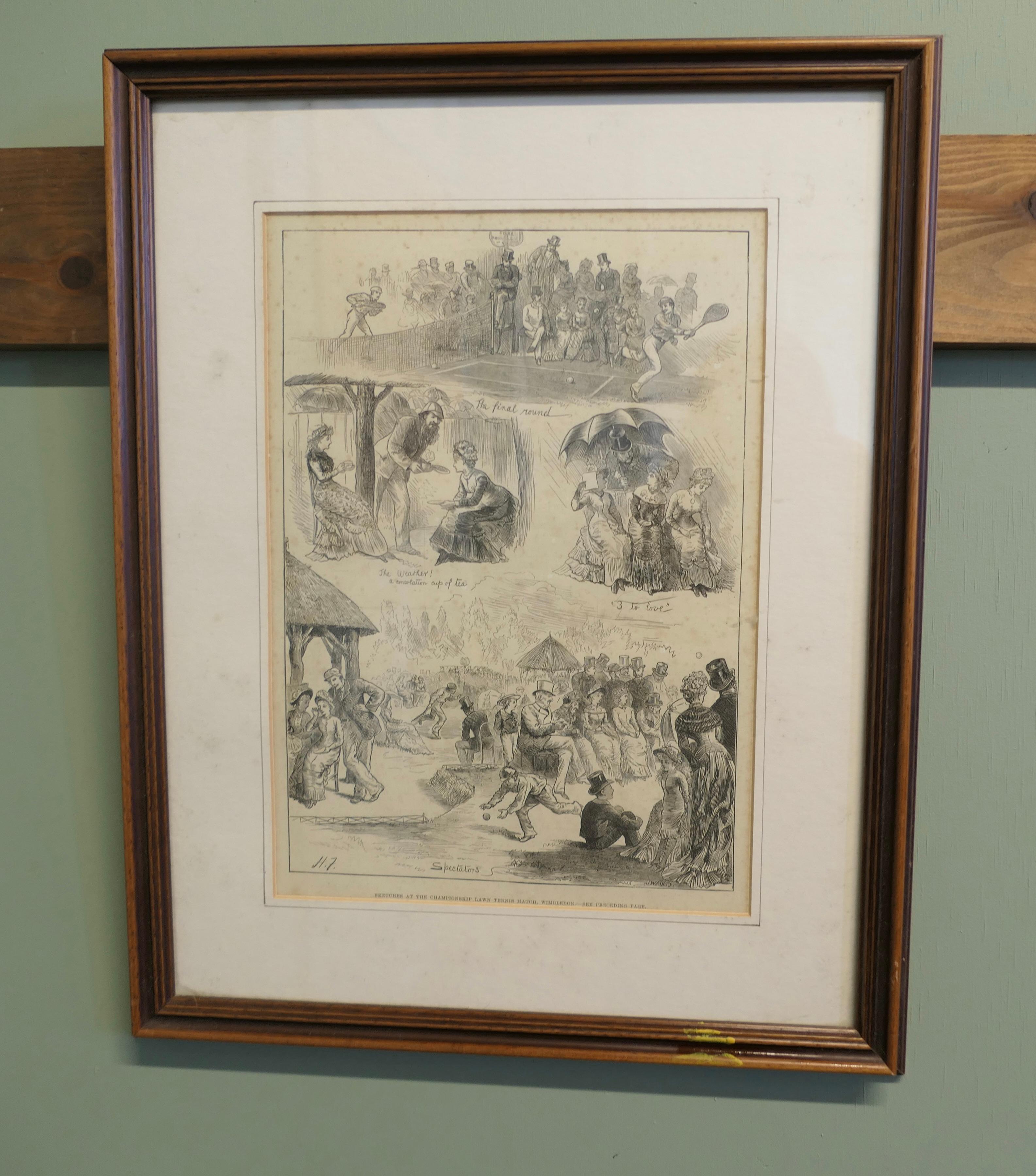 Schizzi umoristici da Wimbledon 1879
 
Un grande pezzo e molto stagionale, alcune osservanze e acute arguzie del giorno
La stampa originale è montata e in buone condizioni ed è un pezzo da conversazione
18