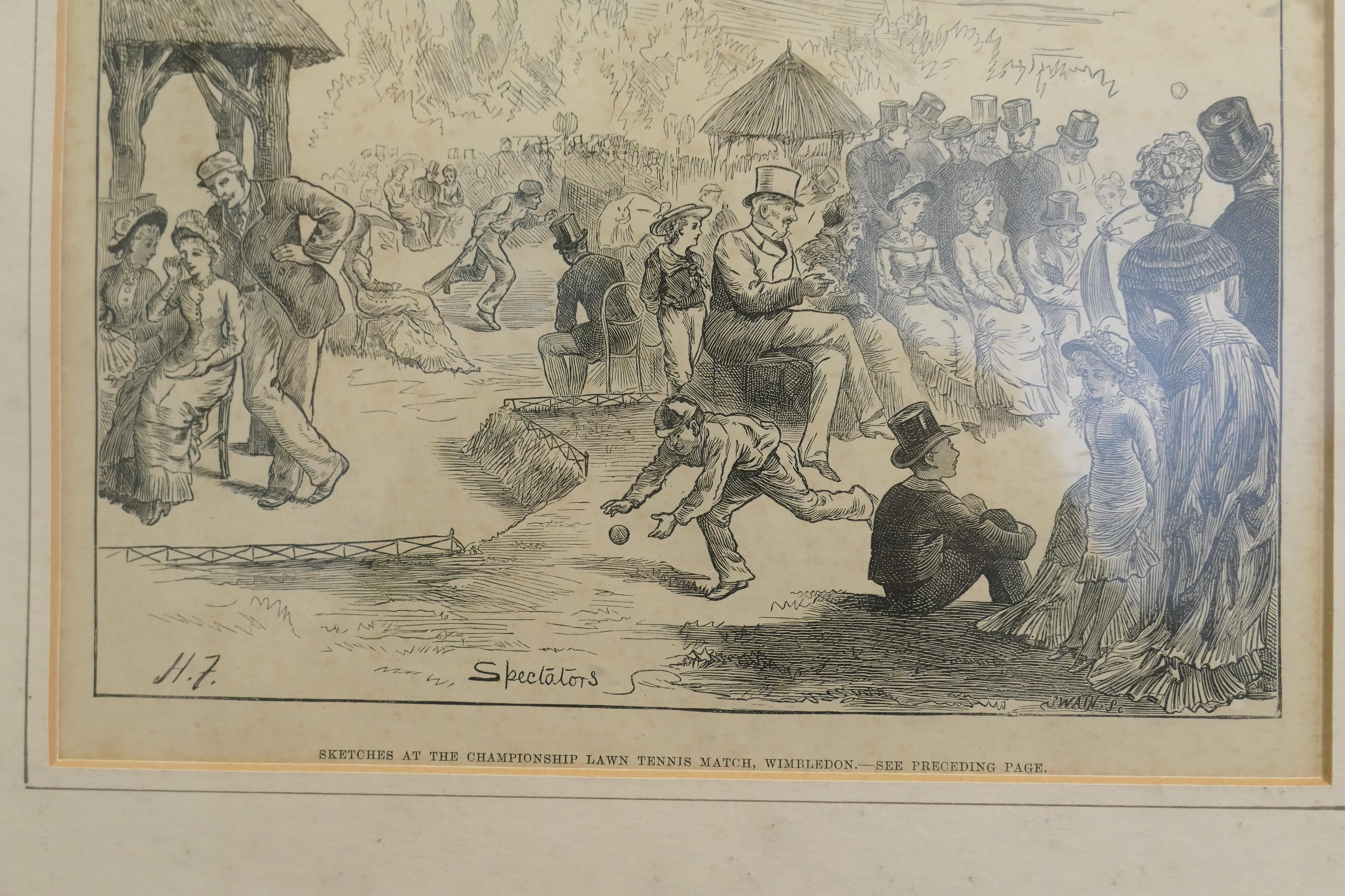 Schizzi umoristici da Wimbledon 1879   Un grande pezzo e molto stagionale In condizioni buone in vendita a Godshill, Isle of Wight