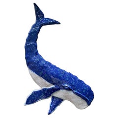 Ballena jorobada Escultura de pared de cerámica hecha a mano por el artista Rexx Fischer