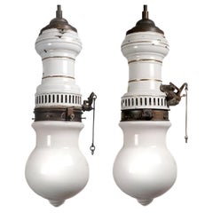 Humphrey Inverted Arc Lamps, Pair