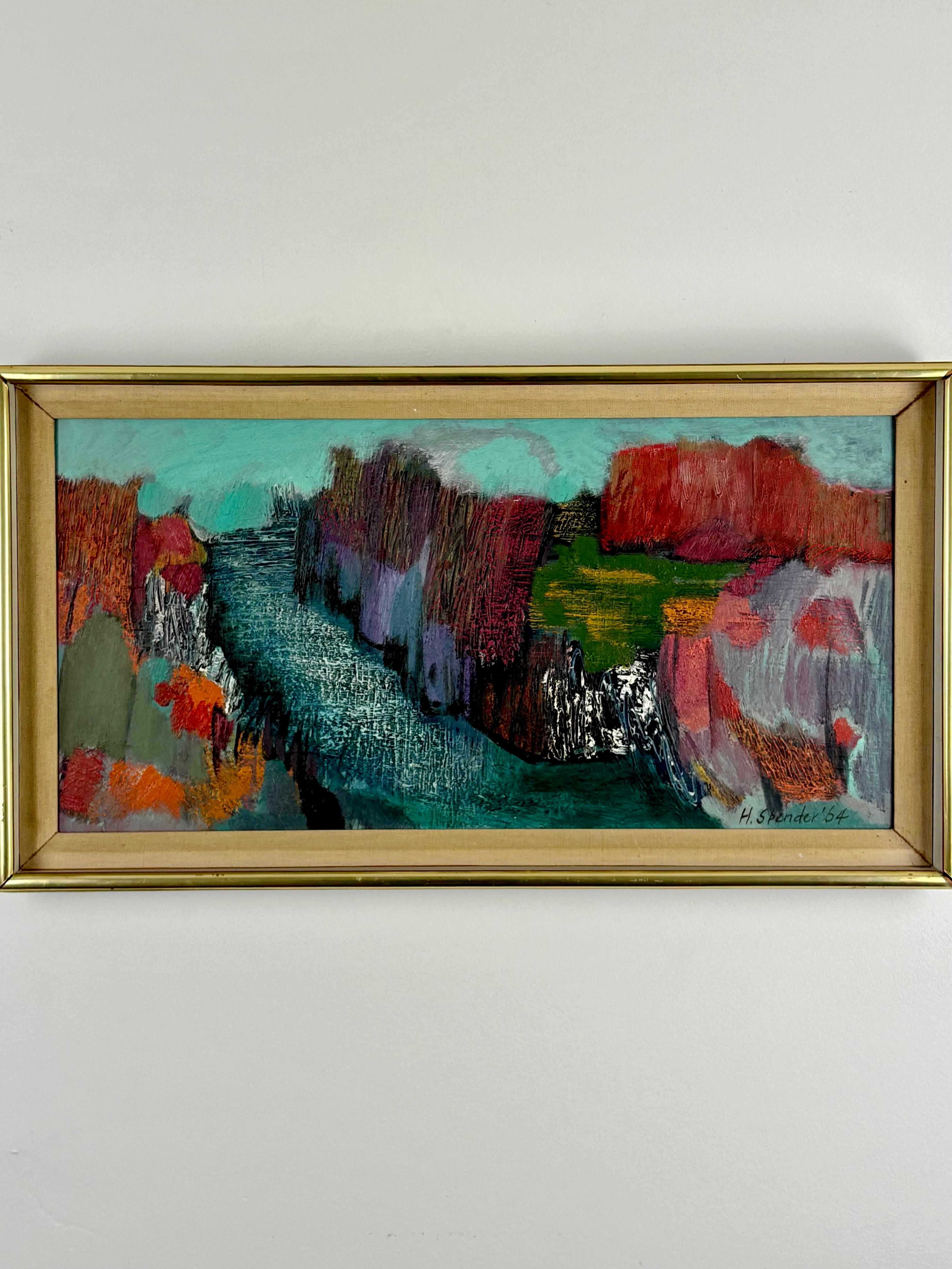 Humphrey Spender (1910-2005) Brite, abstrakte Landschaft, signiert und datiert 1964 im Angebot 2