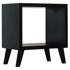 Humphreys Side Table, Nightstand, American Pecan Wood with Cutout Center