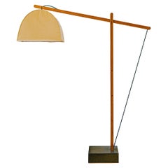 Humphreys Skye Floor Lamp Canvas Shade and American Pecan Wood Base