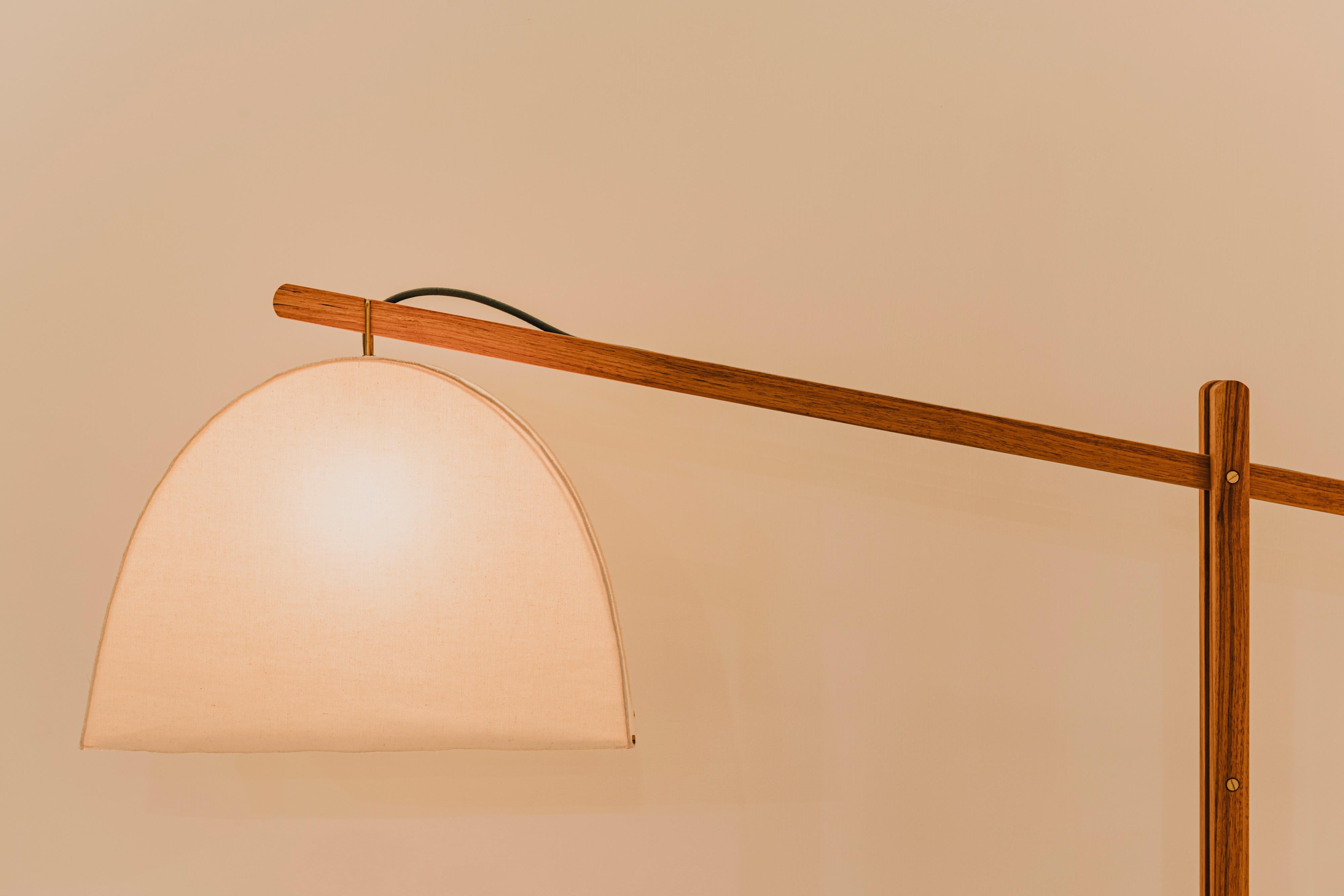 canvas lamp with wooden base