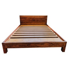 Humphreys Taylor King Size Bed, Solid American Pecan Slab Bed
