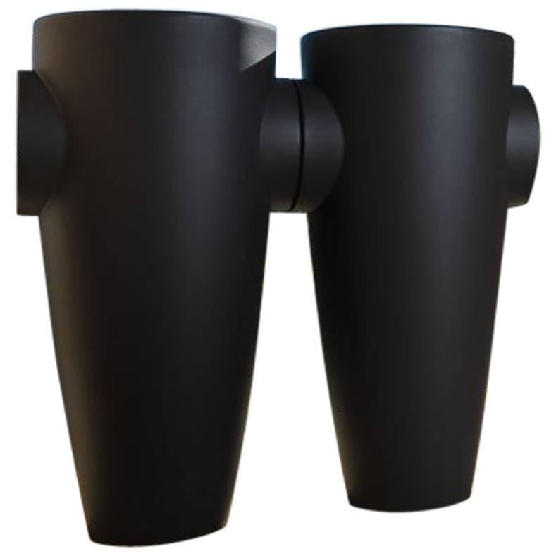Humprey Vase in Matte Pearl Black Polyethylene by JVLT/Joe Velluto for Plust For Sale