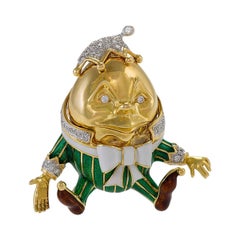 Vintage Humpty Dumpty Brooch by Donald Claflin for Tiffany & Co.