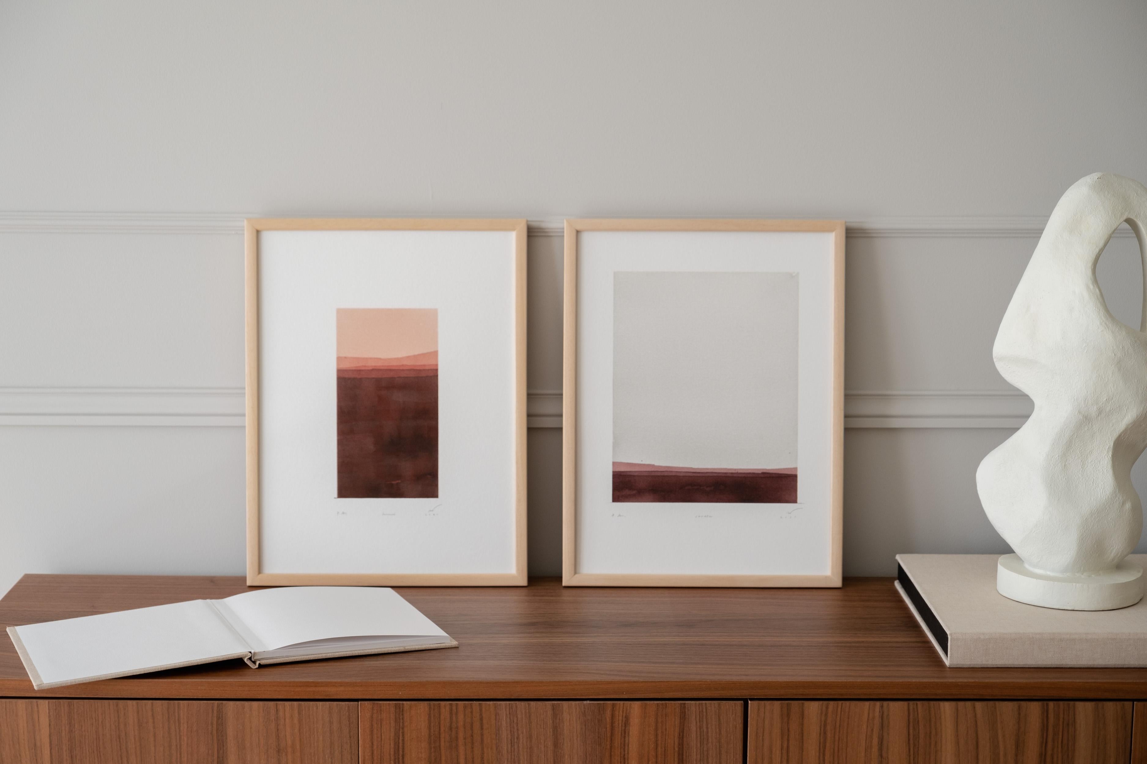 HUMUS - Minimalistischer moderner Aquarelldruck im Zustand „Neu“ im Angebot in Lisboa, Lisboa