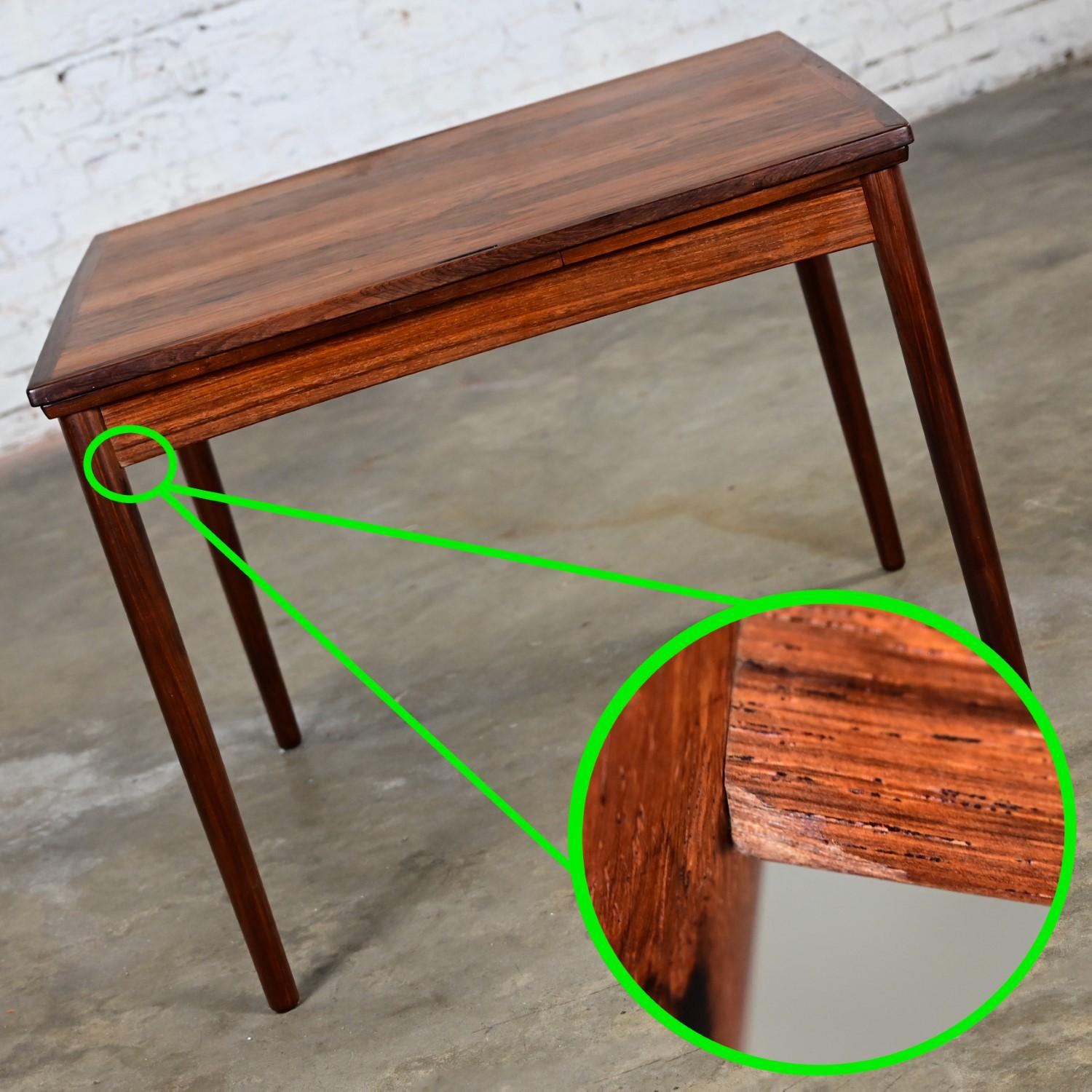 Hundevad Carlo Jensen Scandinavian Mod Expanding Flip Top Rosewood Dining Table 7