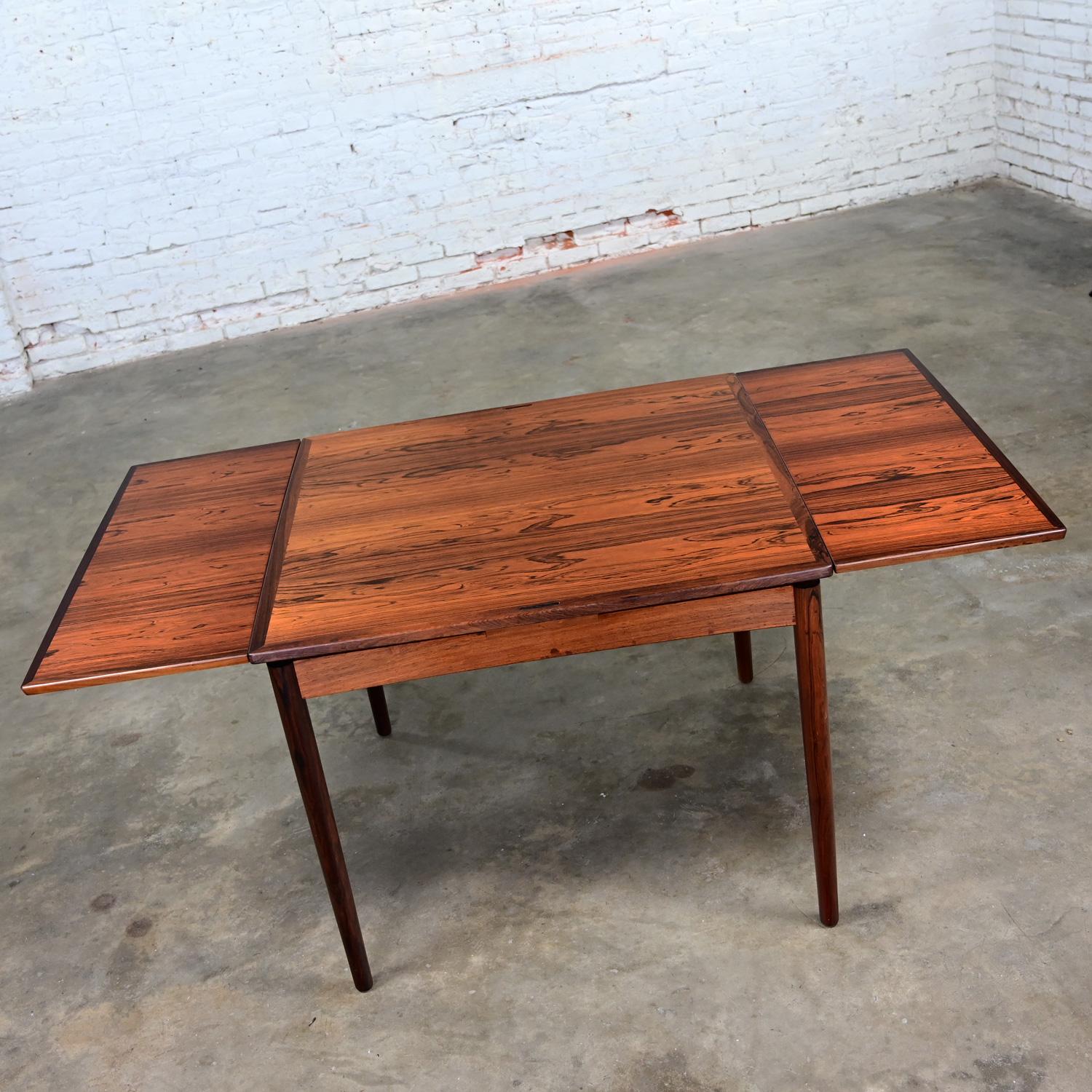 Danish Hundevad Carlo Jensen Scandinavian Mod Expanding Flip Top Rosewood Dining Table
