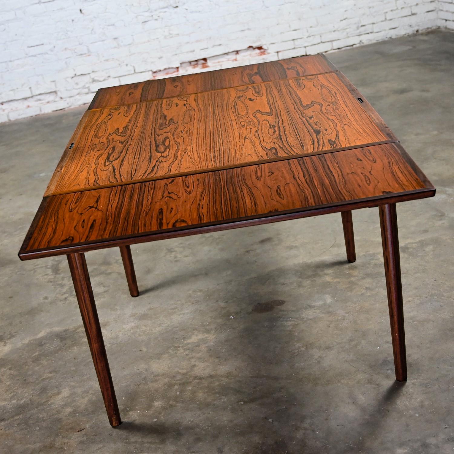 Hundevad Carlo Jensen Scandinavian Mod Expanding Flip Top Rosewood Dining Table 1