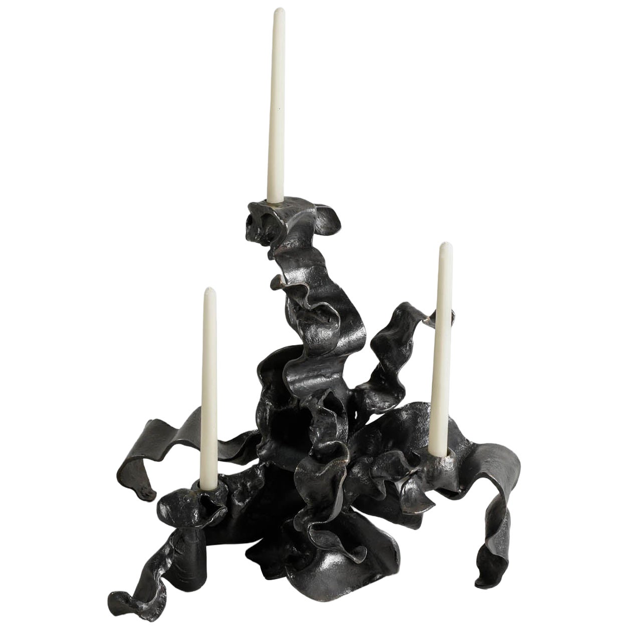 Hundred Petal Rose Bronze Candelabra in Brass, Viya by Vikram Goyal