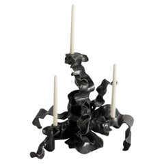 Hundred Petal Rose Bronze Candelabra in Brass, Viya by Vikram Goyal