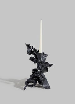 Hundred Petal Rose Bronze Candle Holder in Brass, Viya by Vikram Goyal