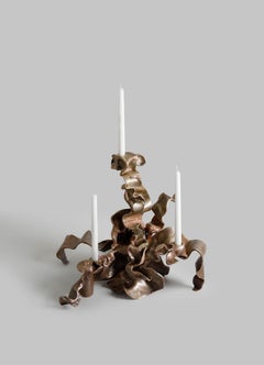 Hundred Petal Rose Candelabra in Brass, Viya by Vikram Goyal