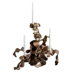 Hundred Petal Rose Candelabra in Brass, Viya by Vikram Goyal