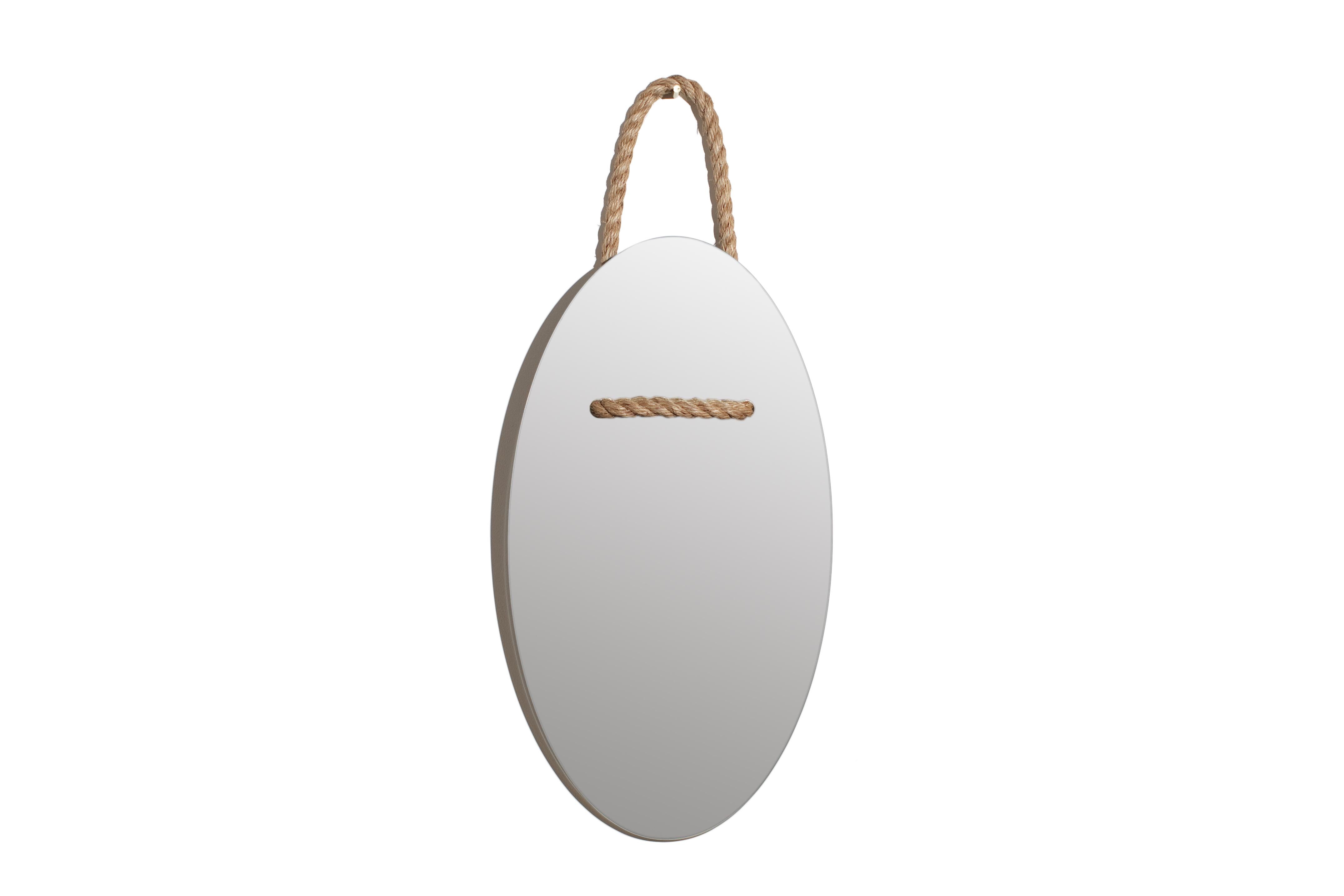 Hung Manila Rope Nautical Wall Vanity Bathroom Mirror For Sale 1