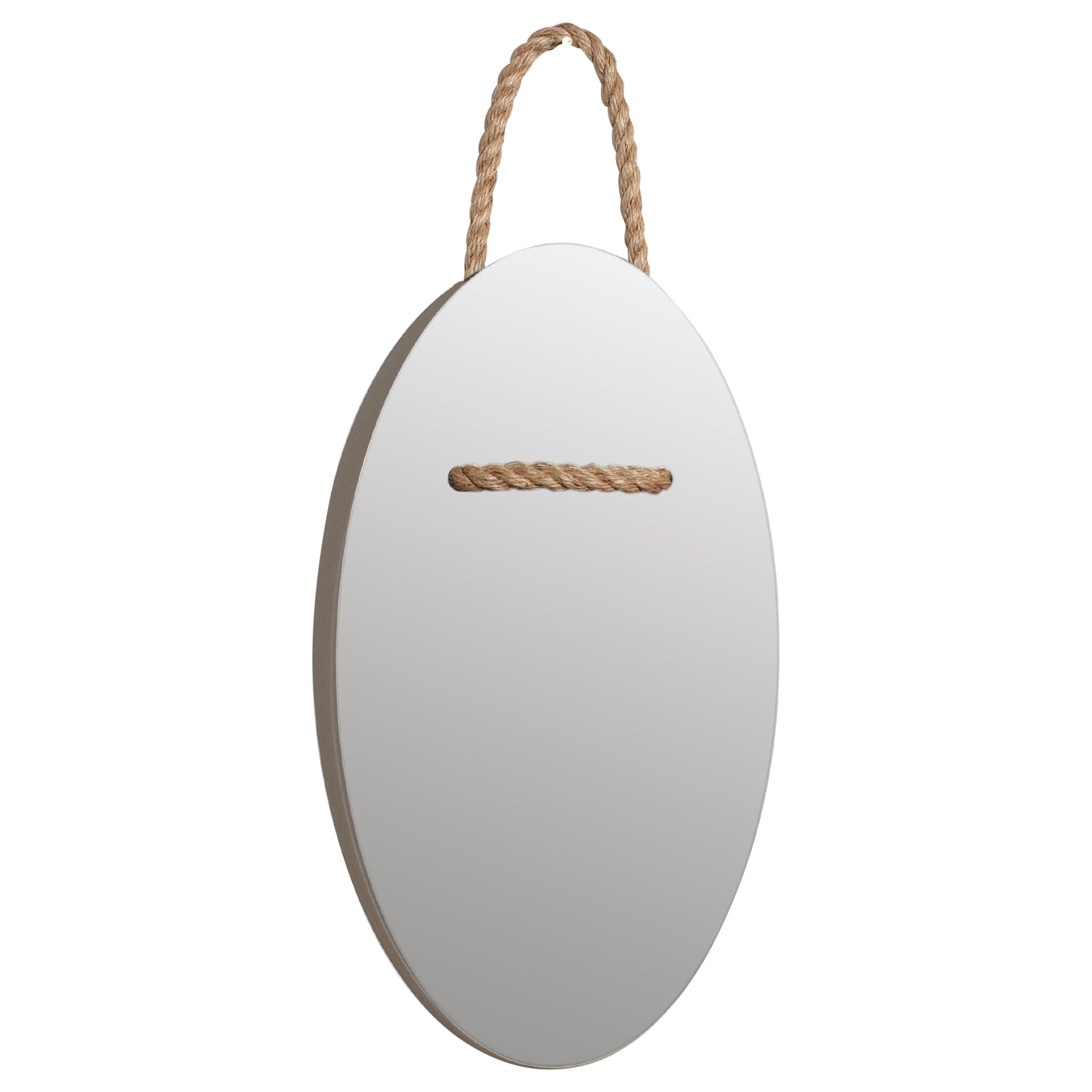 Hung Manila Rope Nautical Wall Vanity Bathroom Mirror For Sale