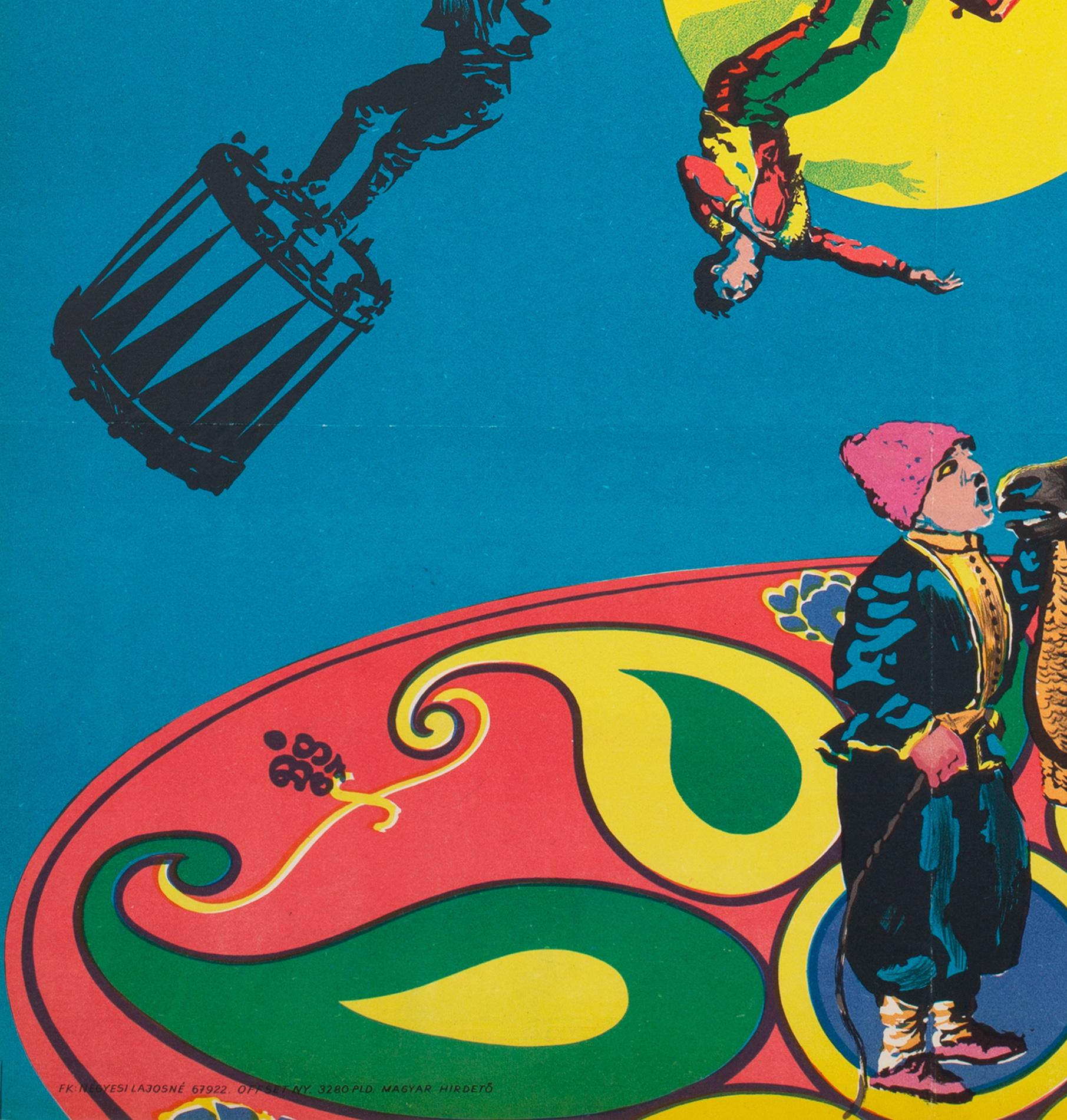 Paper Hungarian 1967 Soviet National Armenian Grand Circus Poster, Sandor