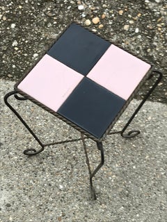 Hungarian Art Deco Hand-Hammered Iron Small Table / Pedestal