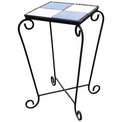 Hungarian Art Deco Hand-Hammered Iron Small Table / Pedestal