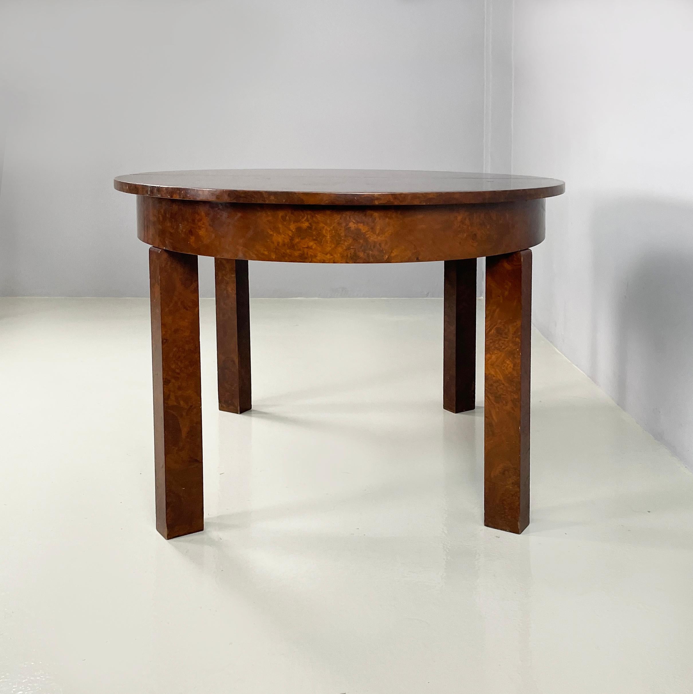 Italian Hungarian art deco Oval dining table in wood, 1930s For Sale