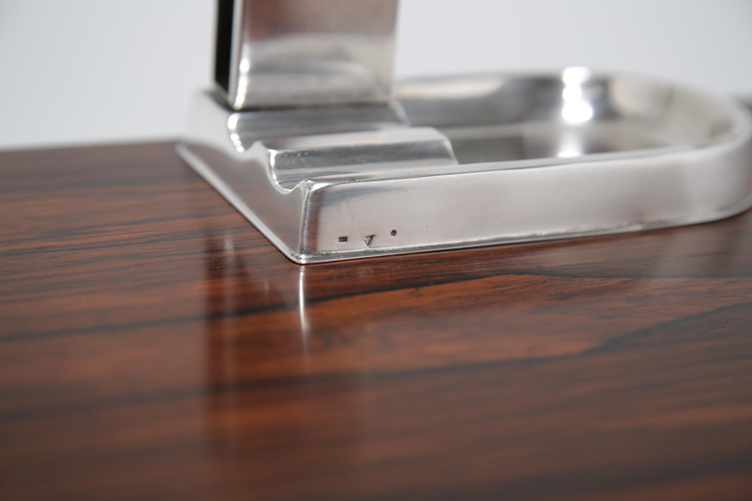 Ungarischer Art Deco Silver Match Striker und Zigarrenaschenbecher im Zustand „Gut“ im Angebot in Dublin 8, IE