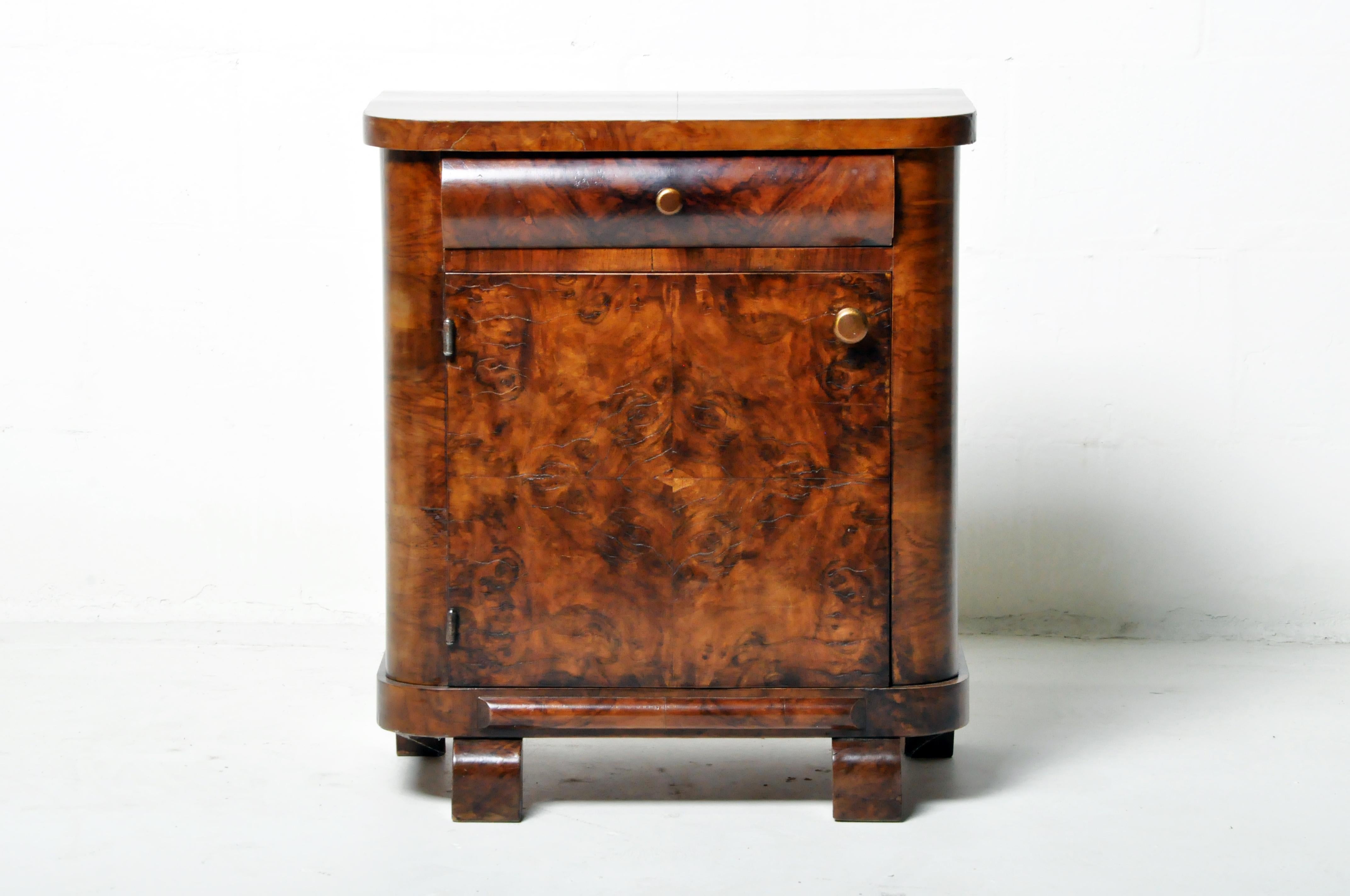 Hungarian Art Deco Walnut Veneer Side Chest 16